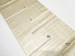 四次元箔　幾何学模様織り出し　袋帯